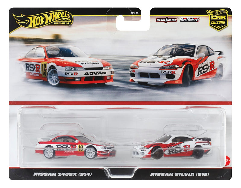 【预售】Hot Wheels风火轮    premium  两台组合  日产 240SX (S14)/ 日产 Silvia (S15)   《mattel》【※同梱不可】