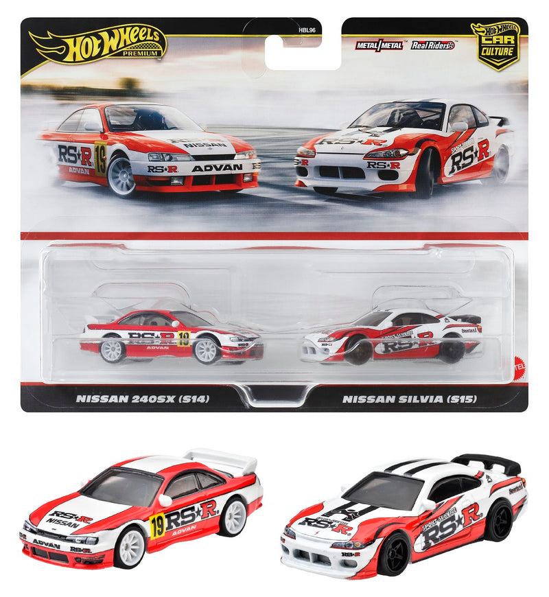 【预售】Hot Wheels风火轮    premium  两台组合  日产 240SX (S14)/ 日产 Silvia (S15)   《mattel》【※同梱不可】