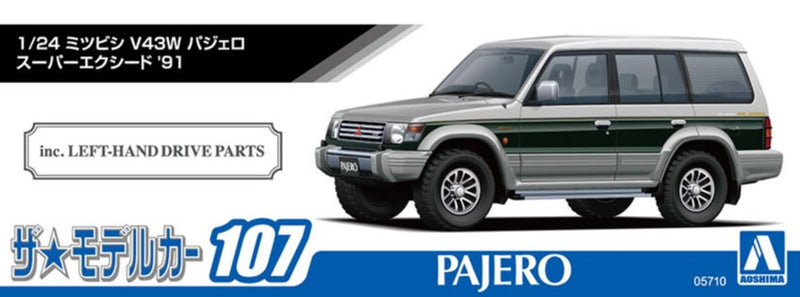 【Pre-Order】The Model Car No.107 Mitsubishi V43W Pajero Super Exceed '91 1/24 Scale Plastic Model (Resale) <Aoshima> [*Cannot be bundled]