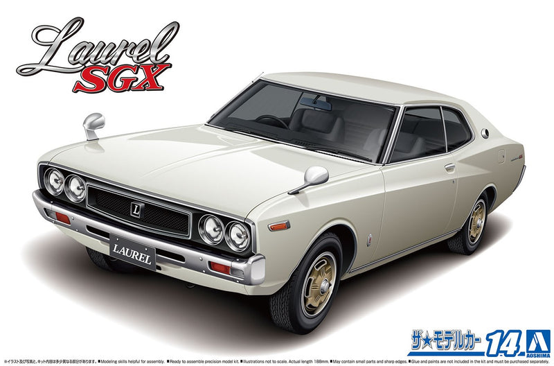 【Pre-Order】The Model Car No.14 Nissan KHC130 Laurel HT2000SGX '72 1/24 Scale Plastic Model (Resale) <Aoshima> [*Cannot be bundled]