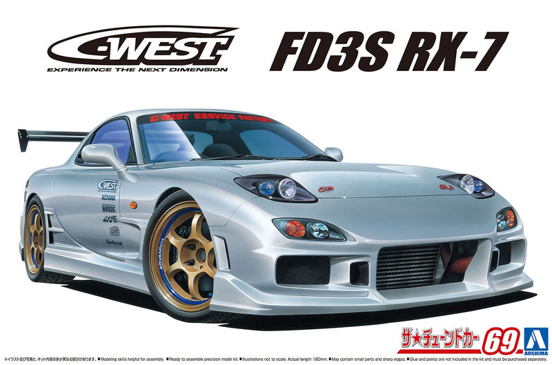 【Pre-Order】The Tuned Car No.69 C-WEST FD3S RX-7 '99 (Mazda) 1/24 Scale Plastic Model (Resale) <Aoshima> [*Cannot be bundled]