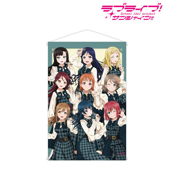 【Pre-Order】ラブライブ！サンシャイン！！ 描き下ろし 集合 チェックワンピース衣装ver. A1タペストリー《アルマビアンカ》【※同梱不可】