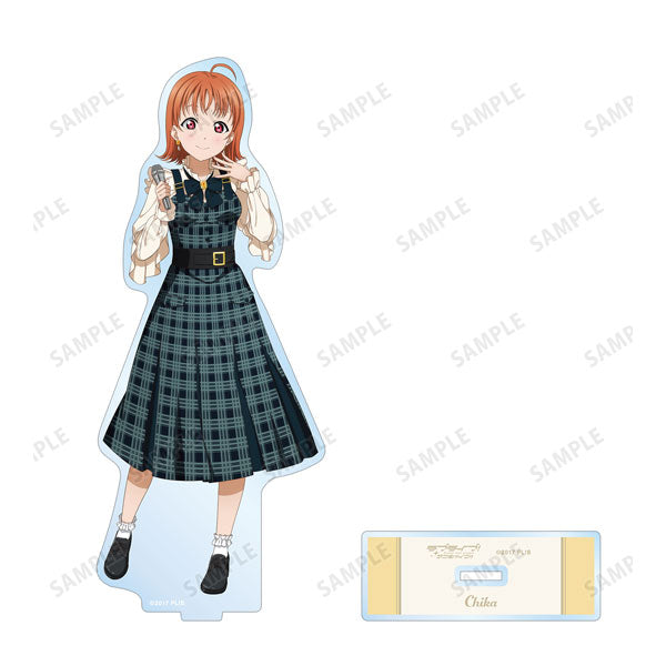 【Pre-Order】ラブライブ！サンシャイン！！ 描き下ろし 高海千歌 チェックワンピース衣装ver. BIGアクリルスタンド《アルマビアンカ》【※同梱不可】