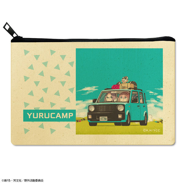 【Pre-Order】"Laid-Back Camp" Flat Pouch Ver.2 Design 05 (Group) (Resale) <License Agent> [*Cannot be bundled]