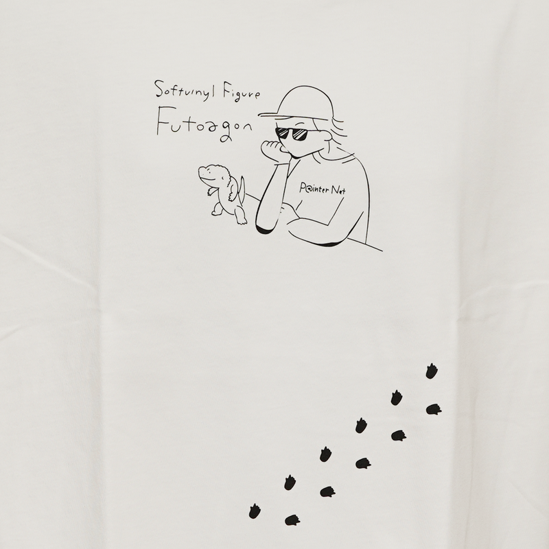 Painter net × トイズキング T-BASE限定 フトアゴンTシャツ 足跡ver. 白 柄