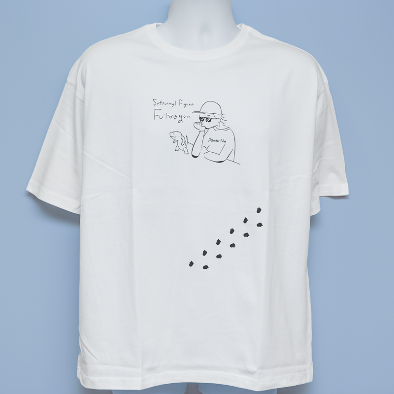 Painter net × トイズキング T-BASE限定 フトアゴンTシャツ 足跡ver. 白 正面