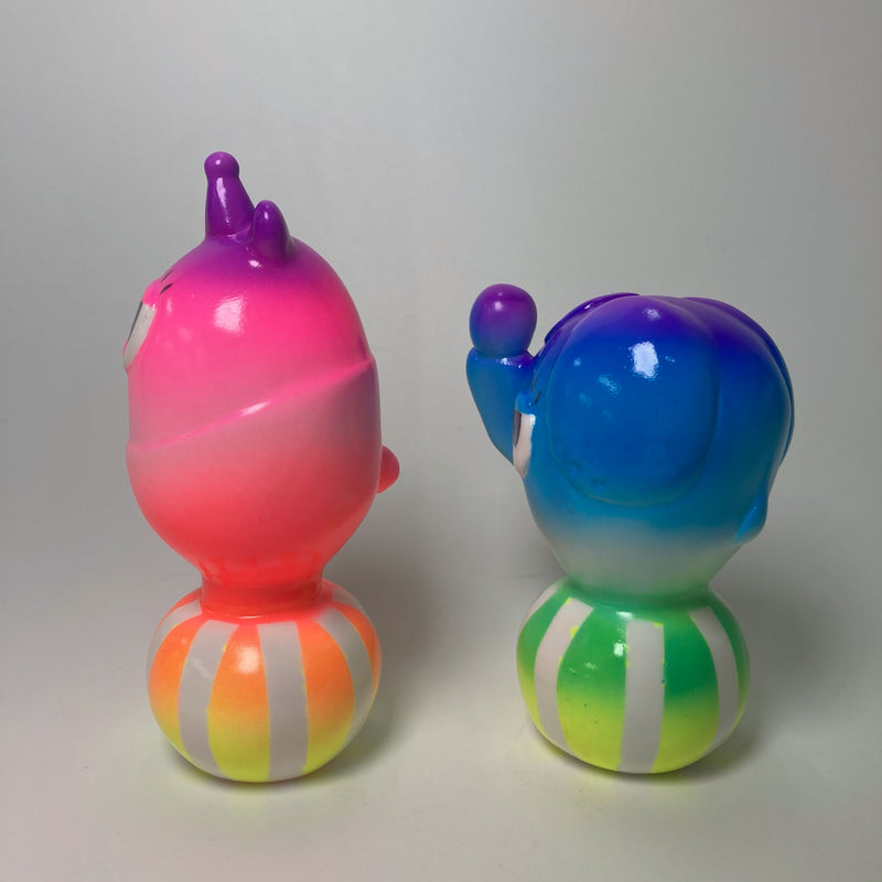 TOY AND MARY×Toy's King THE ROLY-POLY RIDERS Pasha and Mignac set Rainbow Gradation Sofubi / Sofvi